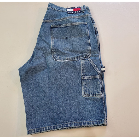 Tommy Hilfiger Jean Shorts Distressed Blue Medium Wash Men's W 38 - Picture 2 of 10